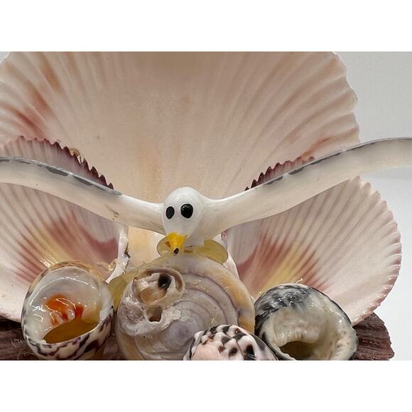VTG Seashell Clam Shell Sculpture Coastal Nautical Beach Decor Shell & Folk Art - Picture 5 of 12